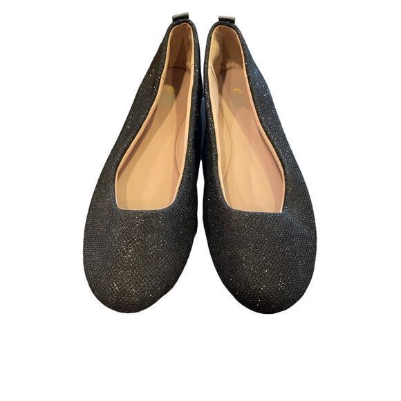 Easy Spirit e360 Black Glitter Sparkle Round Toe Ballet Flats 8.5 - Picture 2 of 10